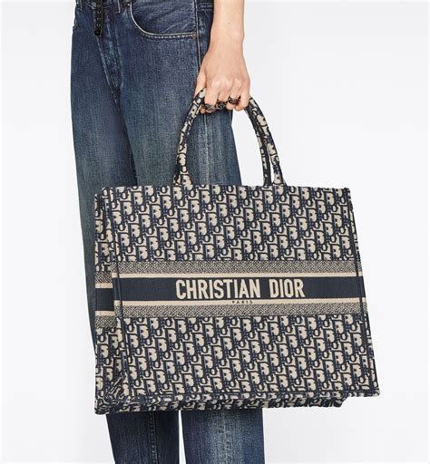 christian dior white and gold tote bag